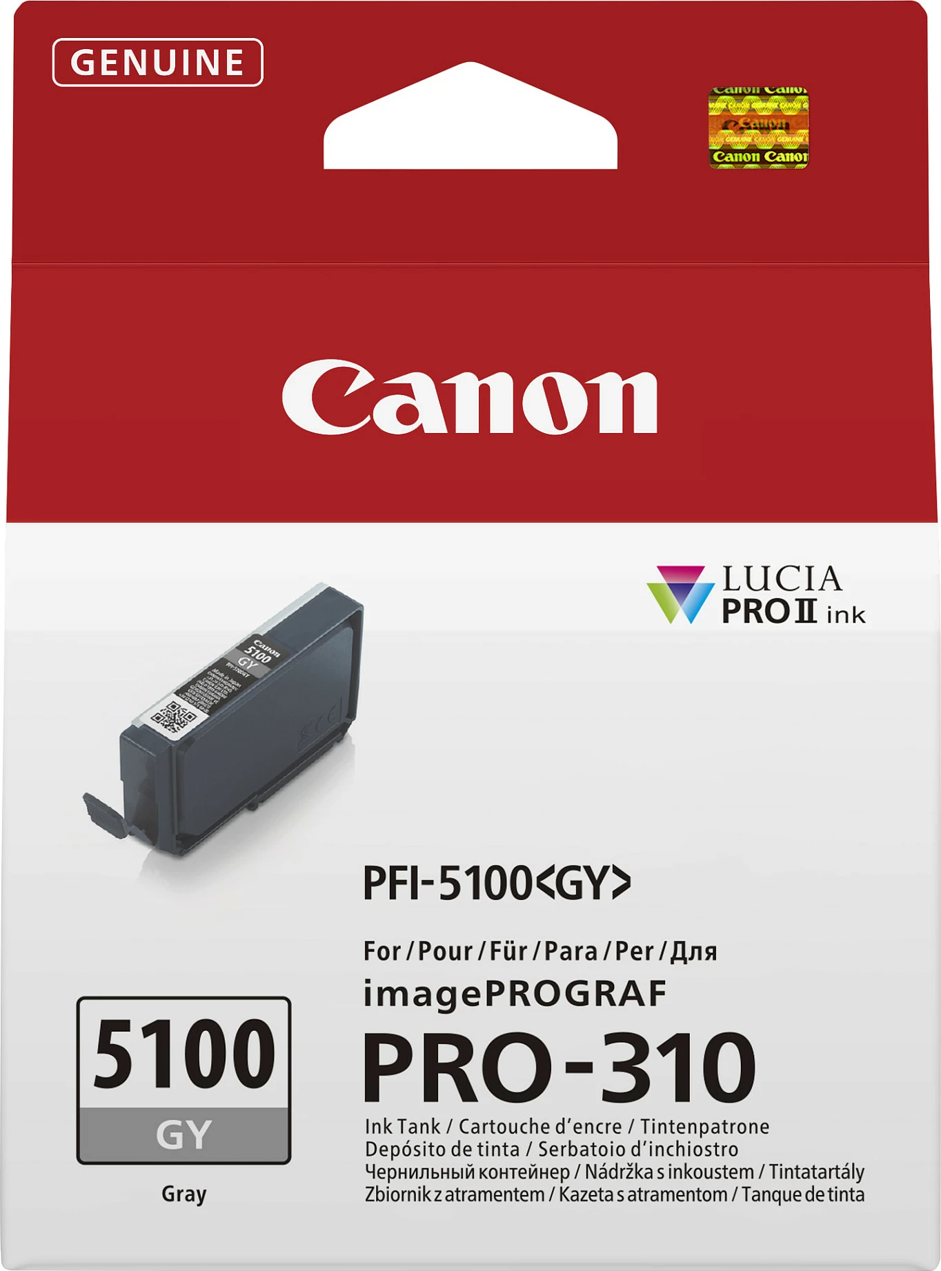 Kartrixh boje Canon PFI-5100 GY, 14.4 ml, për imagePROGRAF PRO-310, Gri