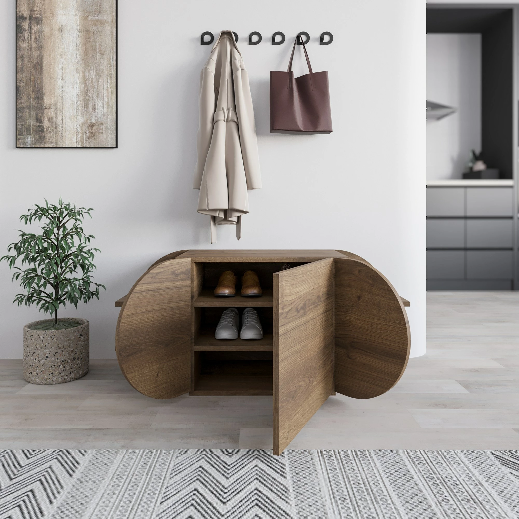Dollap këpucësh Skye Decor, Pozy Shoe Bench, ngjyrë Hitit