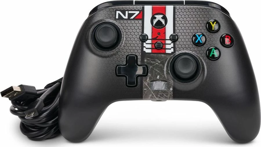Kontroller PowerA Mass Effect N7 1524523-01, me kabllo 3 m, për PC/Xbox One/Xbox Series, i zi