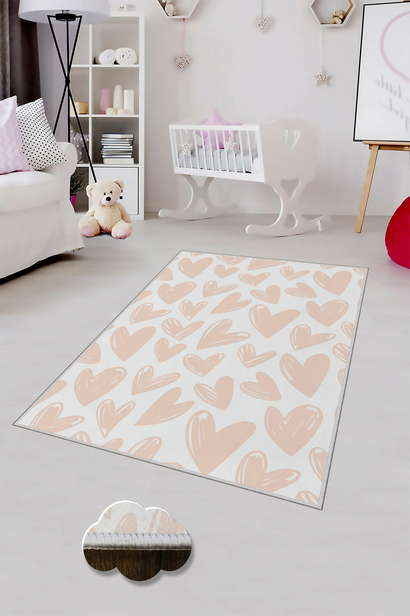 Qilim multingjyrësh, zemra, 180x280cm, Conceptum Hypnose, WOOKECE056