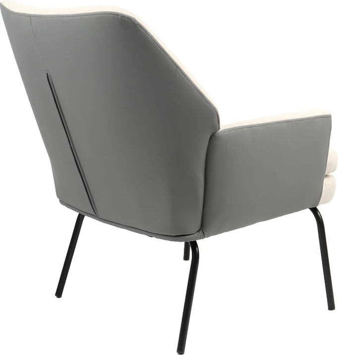Fotel Kieran, pëlhurë bezhë-gri, këmbë të zeza, 67x89x86cm