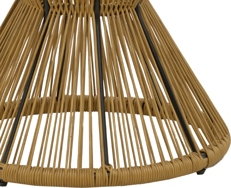 Tavolinë Mabil rattan natyrale-xham D50x55cm