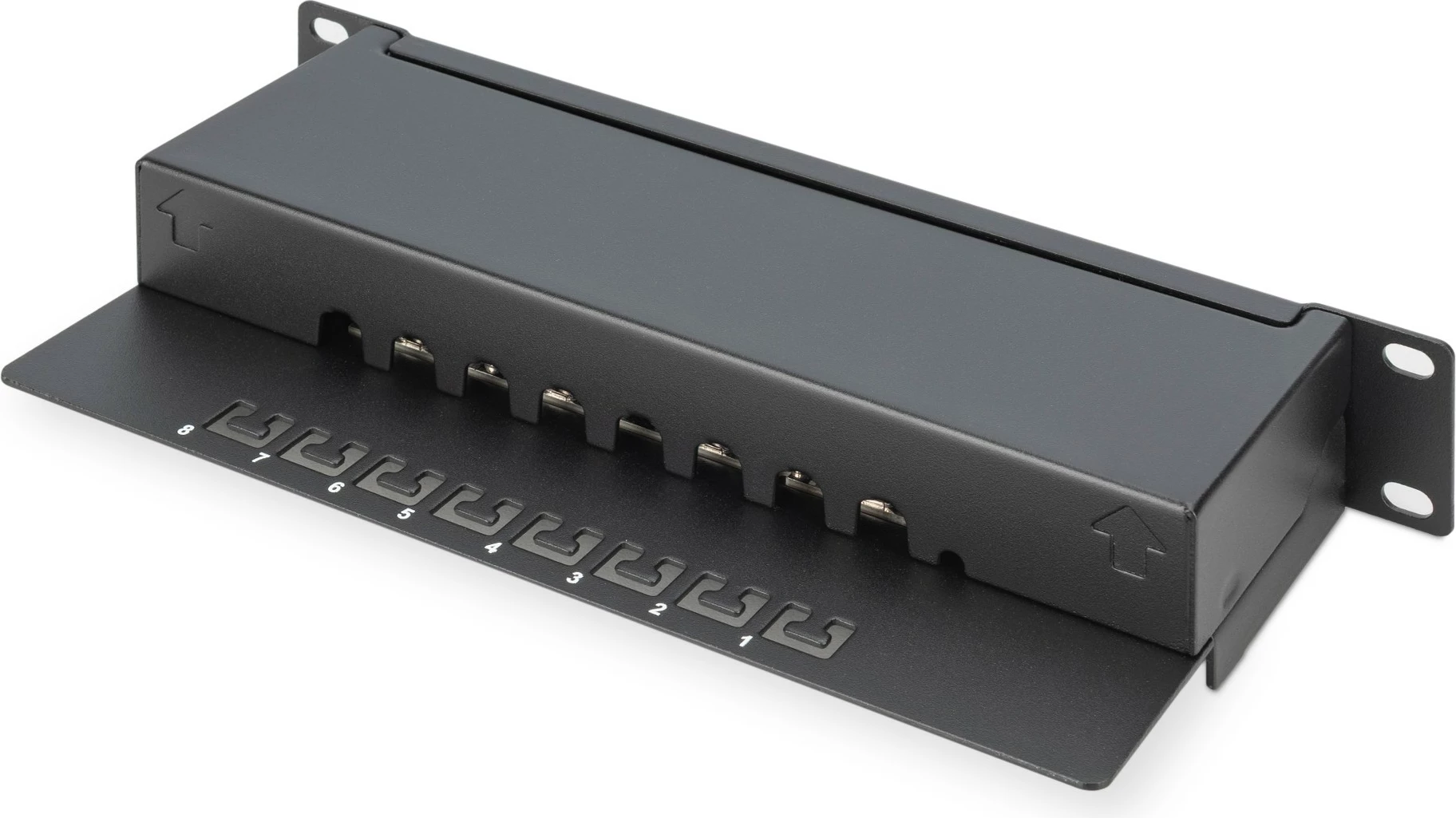 Patch panel Digitus 8-portë Cat6, 1U, i zi