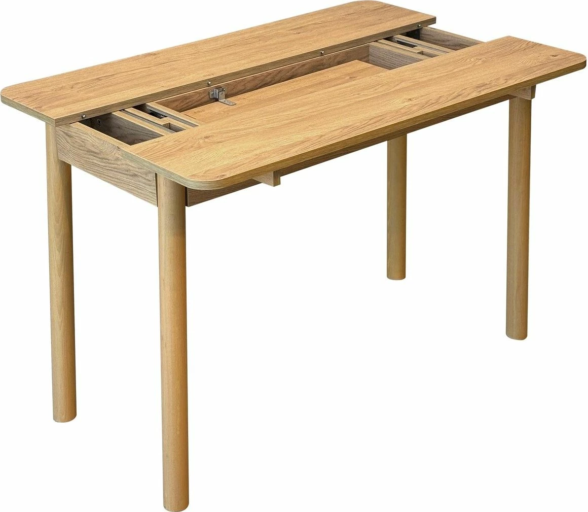 Set tavoline me karrige për ngrënie, zgjatshme, 6 pjesë, Skye Decor, Vina Mini 06 0701, ngjyrë lis, Soho Grey