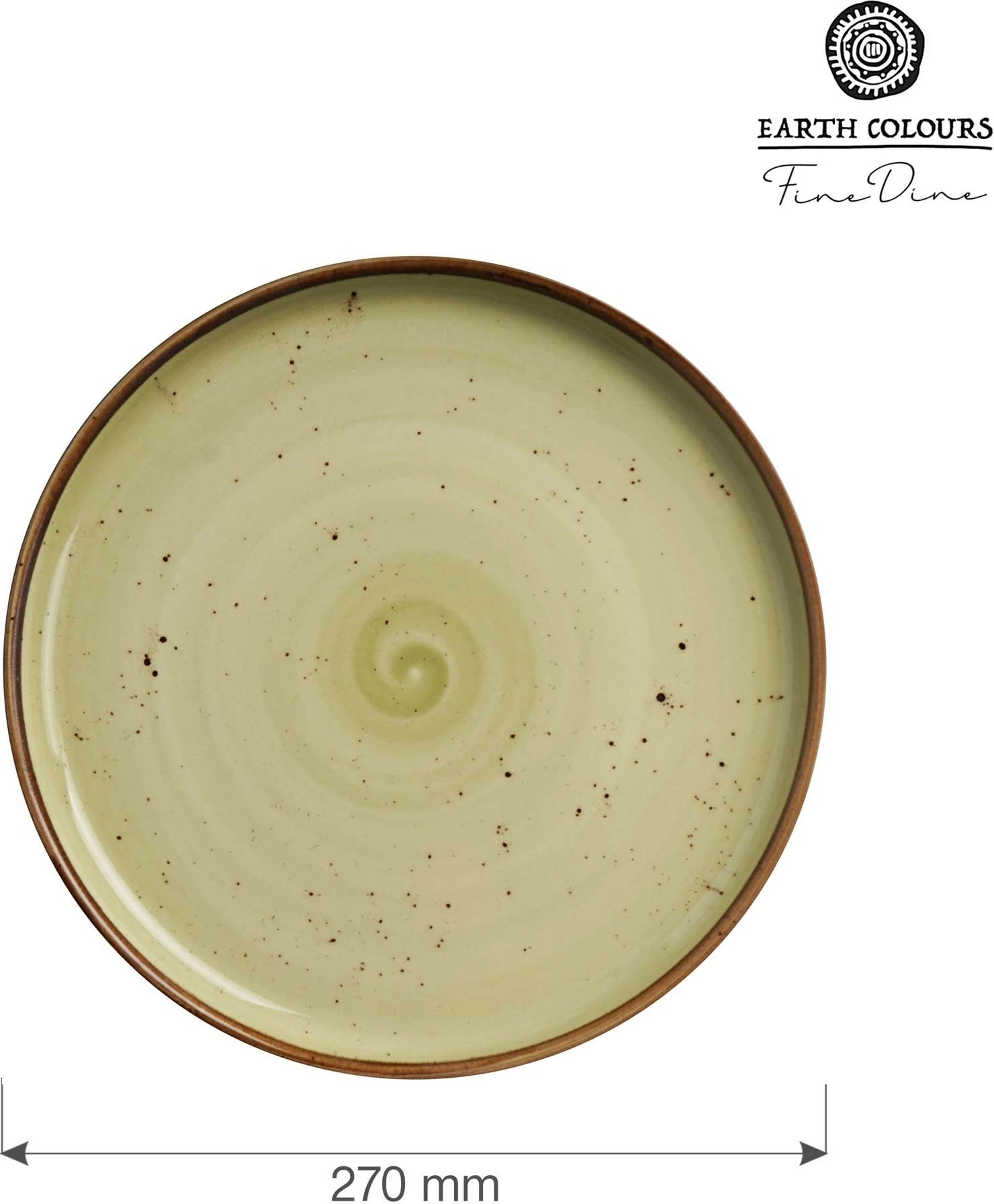 Pjatë porcelani me buzë të lartë Fine Dine Olive Ø270 mm, e gjelbër, set 4 copë