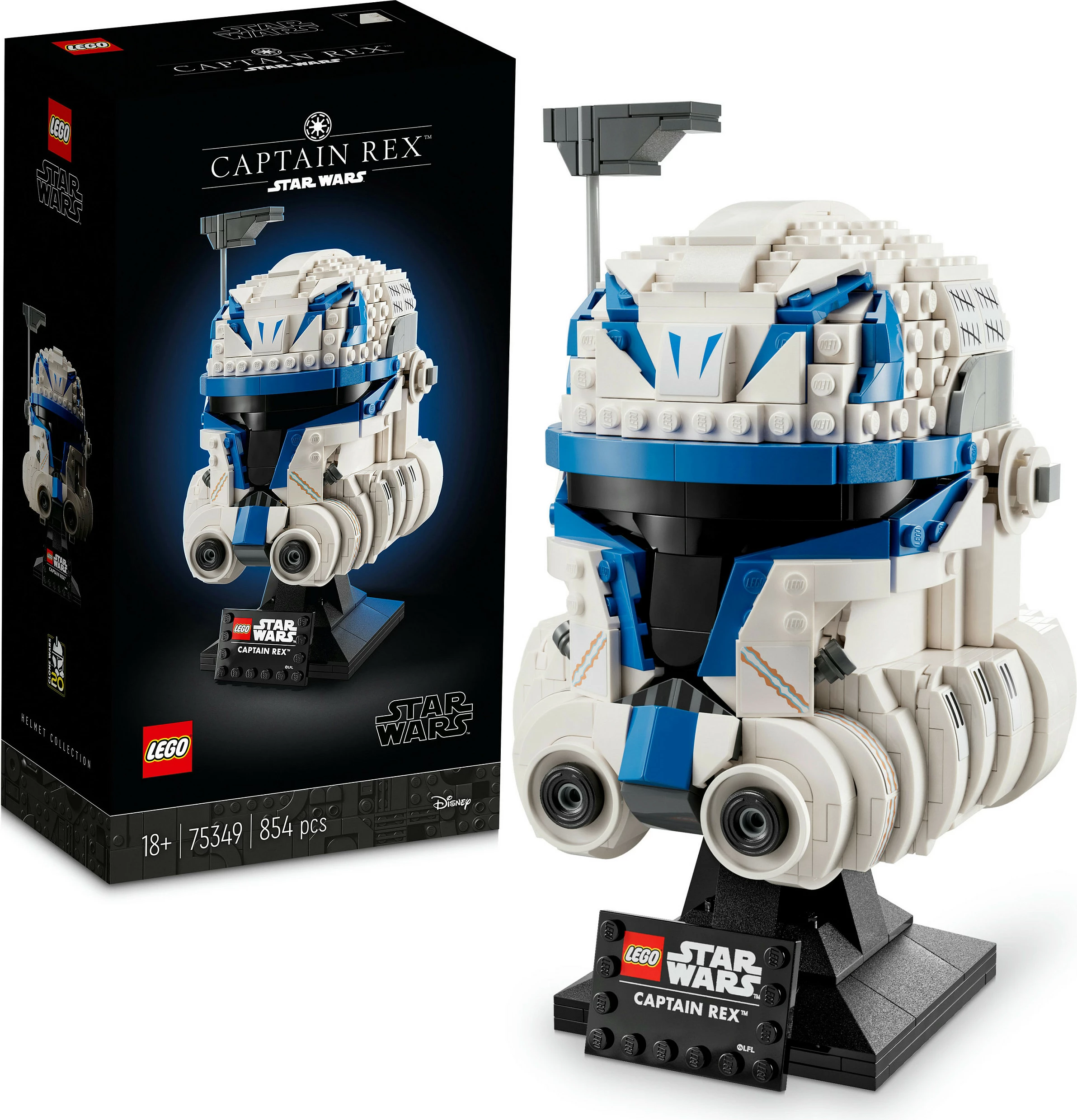 Set ndërtimi LEGO Star Wars Helmetë Captain Rex, 854 copë, shumëngjyrësh