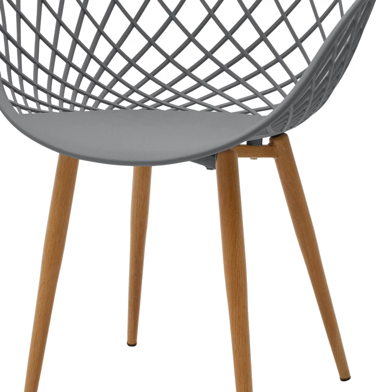 Karrige Ezra, ngjyrë gri, këmbë metali natyrale, 62x42x82cm