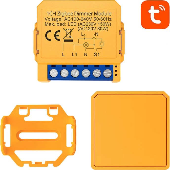 Switch i mençur Avatto ZDMS16-2, ZigBee, TUYA, portokalli
