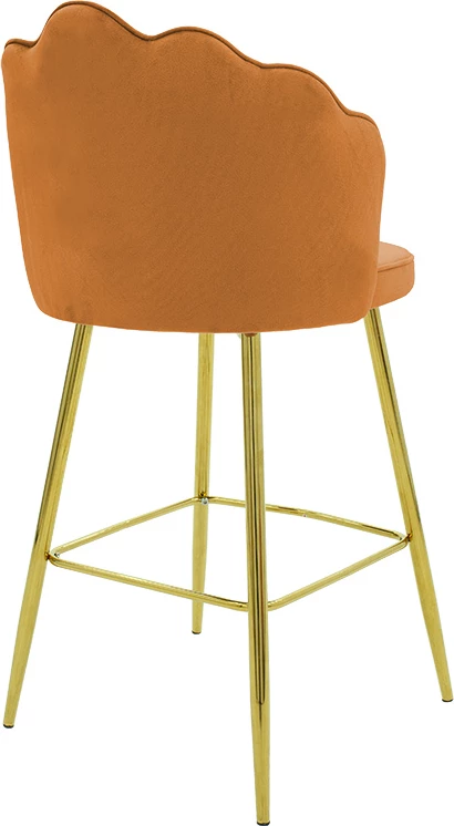 Karrige për bar Nataly, kadife, ngjyrë tullë-ari, set 2 copë