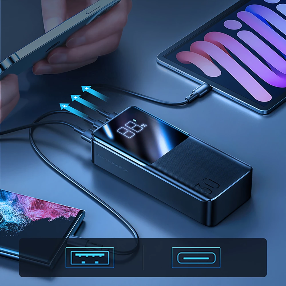 Power bank Joyroom JR-QP193 30000mAh 22.5W PD/QC3.0/AFC, i zi, me kabllo