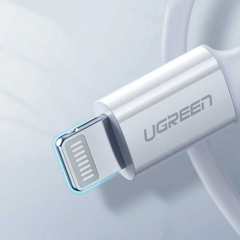 Kabllo Ugreen US171 USB-C në Lightning, 0.5m, 20W, 3A, e bardhë