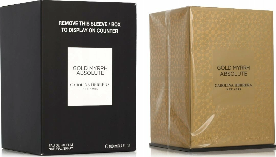 Parfum unisex Carolina Herrera Gold Myrrh Absolute EDP 100 ml, ngjyrë ari