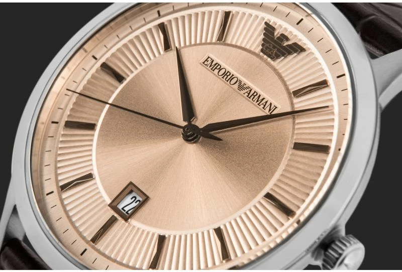 Orë dore meshkujsh Emporio Armani Renato AR11783, kafe