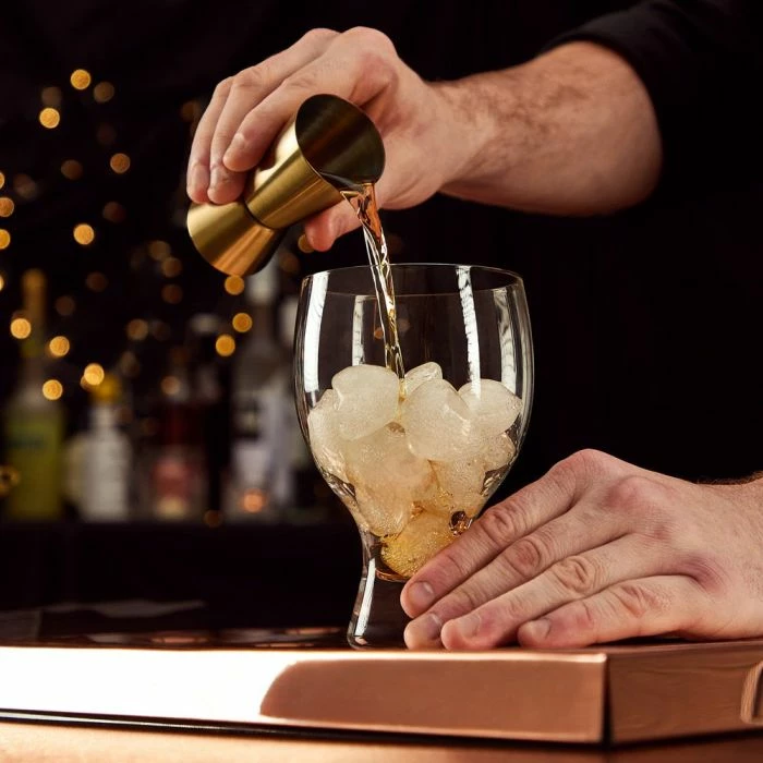 Set koktejsh VONSHEF Parisian 1000445, shaker 550 ml, 6 copë, jeshile/ari