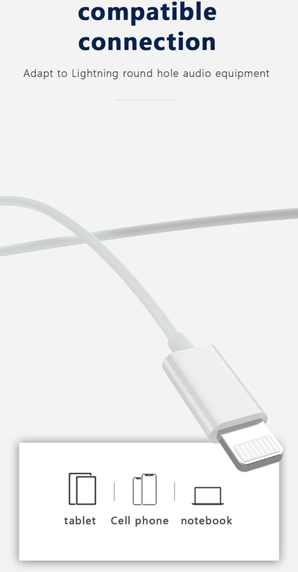 Kufje me kabllo Jellico EP3A Lightning me mikrofon, majë silikoni, të bardha