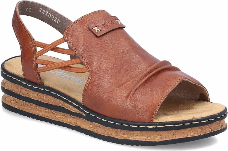 Sandale platforme femra Rieker 62962-22, kafe