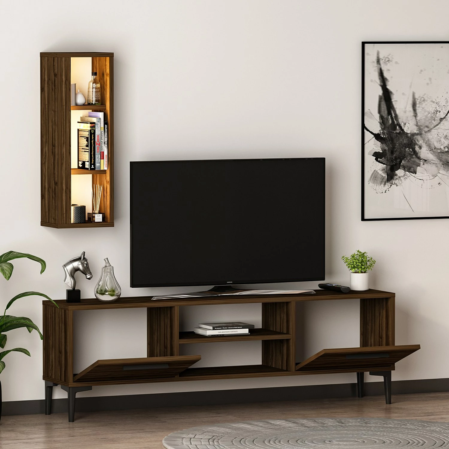 Komodë TV Skye Decor, ngjyrë arre, Bien