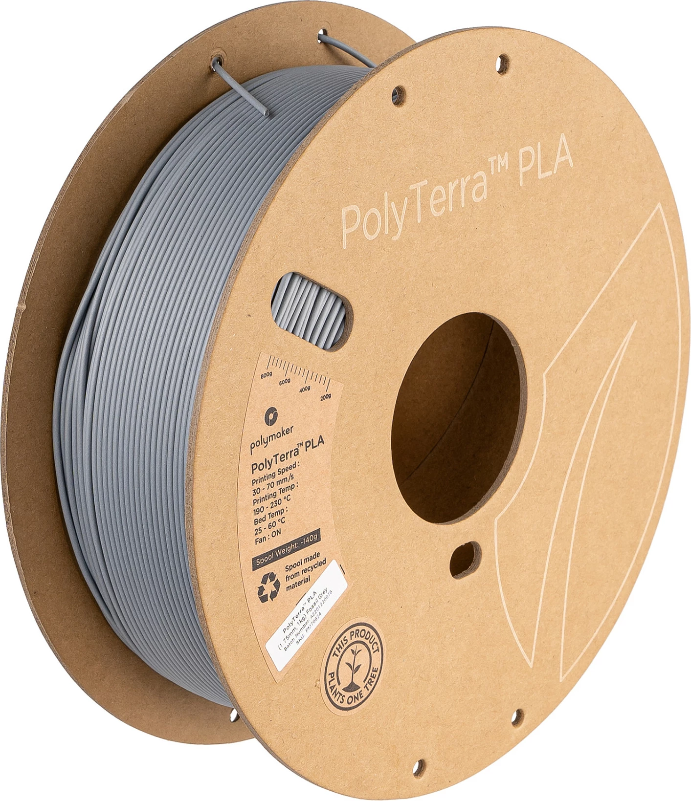 Filament PLA Polmask 1.75mm 1kg, Gri Fossile