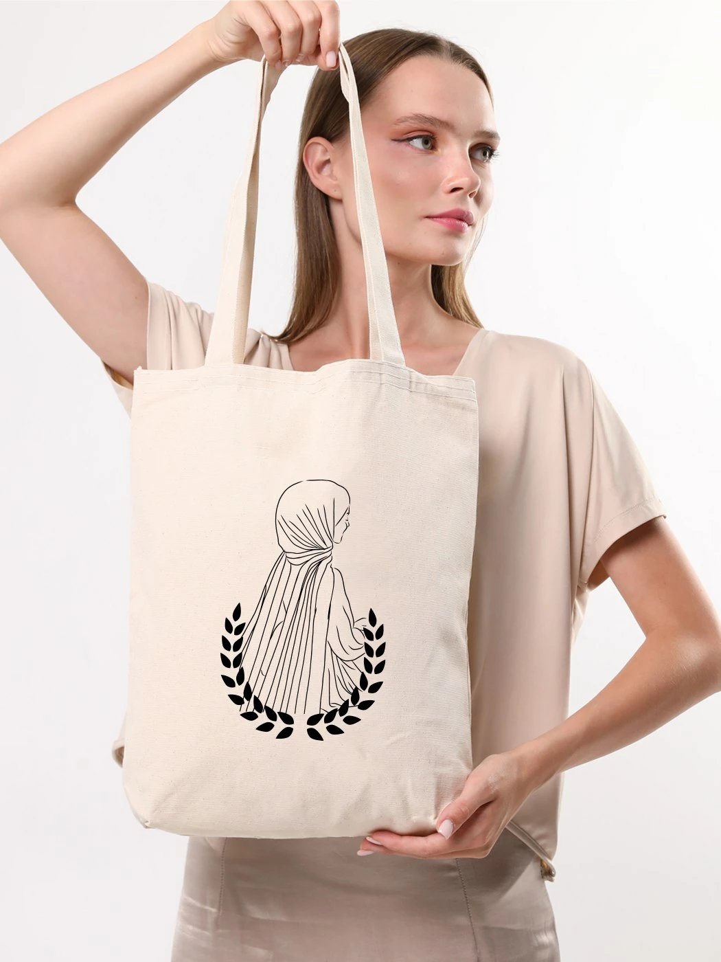Çantë tote Zoozie Bags, krem, 35x40x8cm