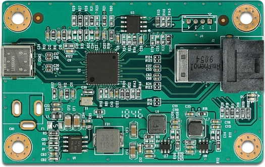 Konvertues USB Type-C në SFF-8643 DeLOCK, 10 Gbit/s, për SSD NVMe U.2/M.2, zi/jeshil