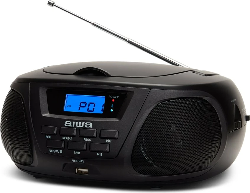 Radio Boombox Portativ me Bluetooth, CD dhe MP3 AIWA BBTU-300BKMKII (Zezë)