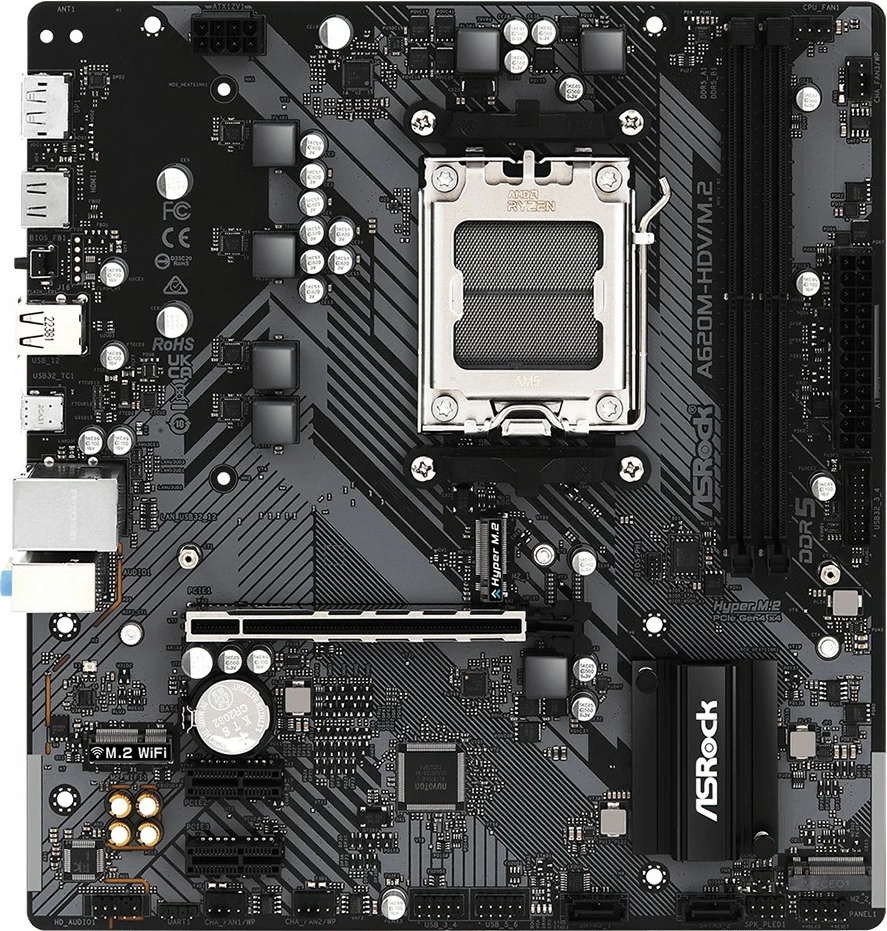 Pllakë amë ASRock A620M-HDV/M.2, AMD, Socket AM5, DDR5, 96 GB