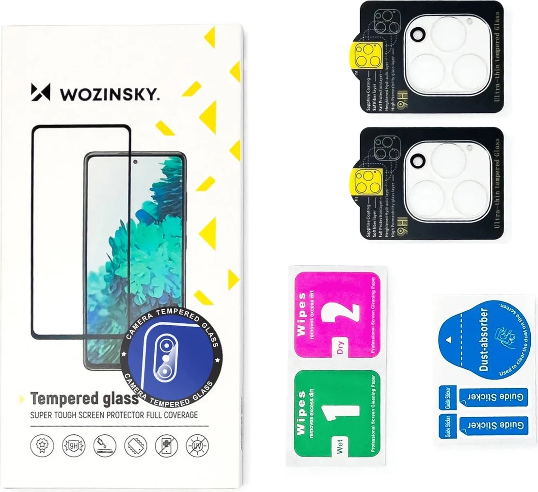 Mbrojtës xhami për kamerë Wozinsky Full Camera Glass për Samsung Galaxy Z Flip 7, Set prej 2 copë, Zi