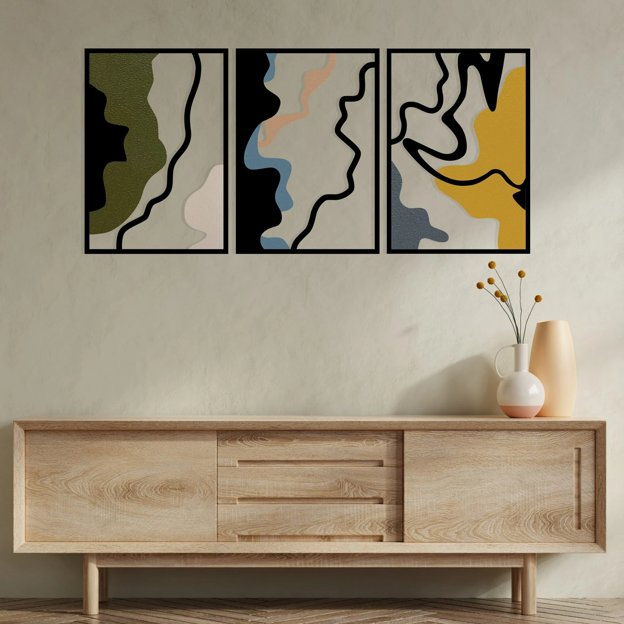 Aksesor dekorativ metalik për mur, Wallity, Complex, shumëngjyrësh, 118.5x54.5cm