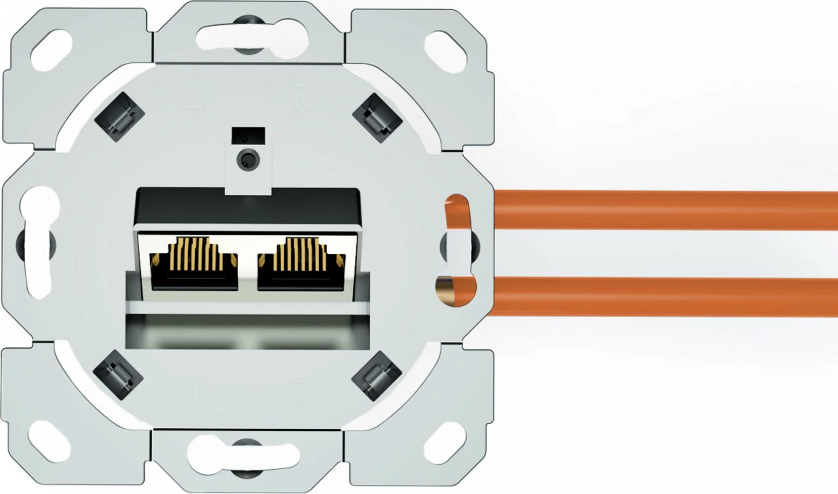 Prizë rrjeti Digitus CAT 6A EA, 2xRJ45, e bardhë