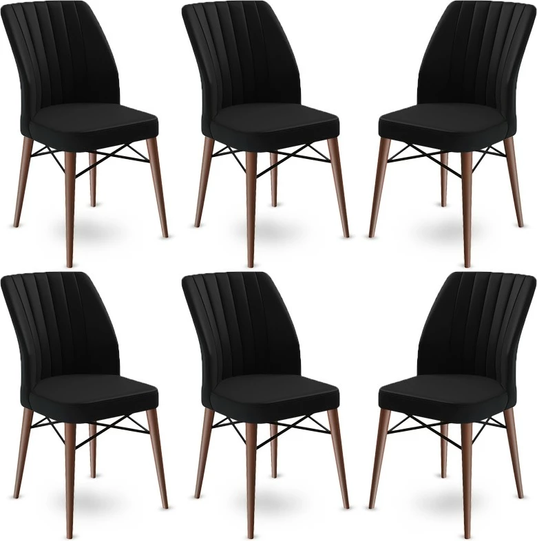 Set karrigesh (6 copë) Hanah Home, Flex, e zezë, kafe