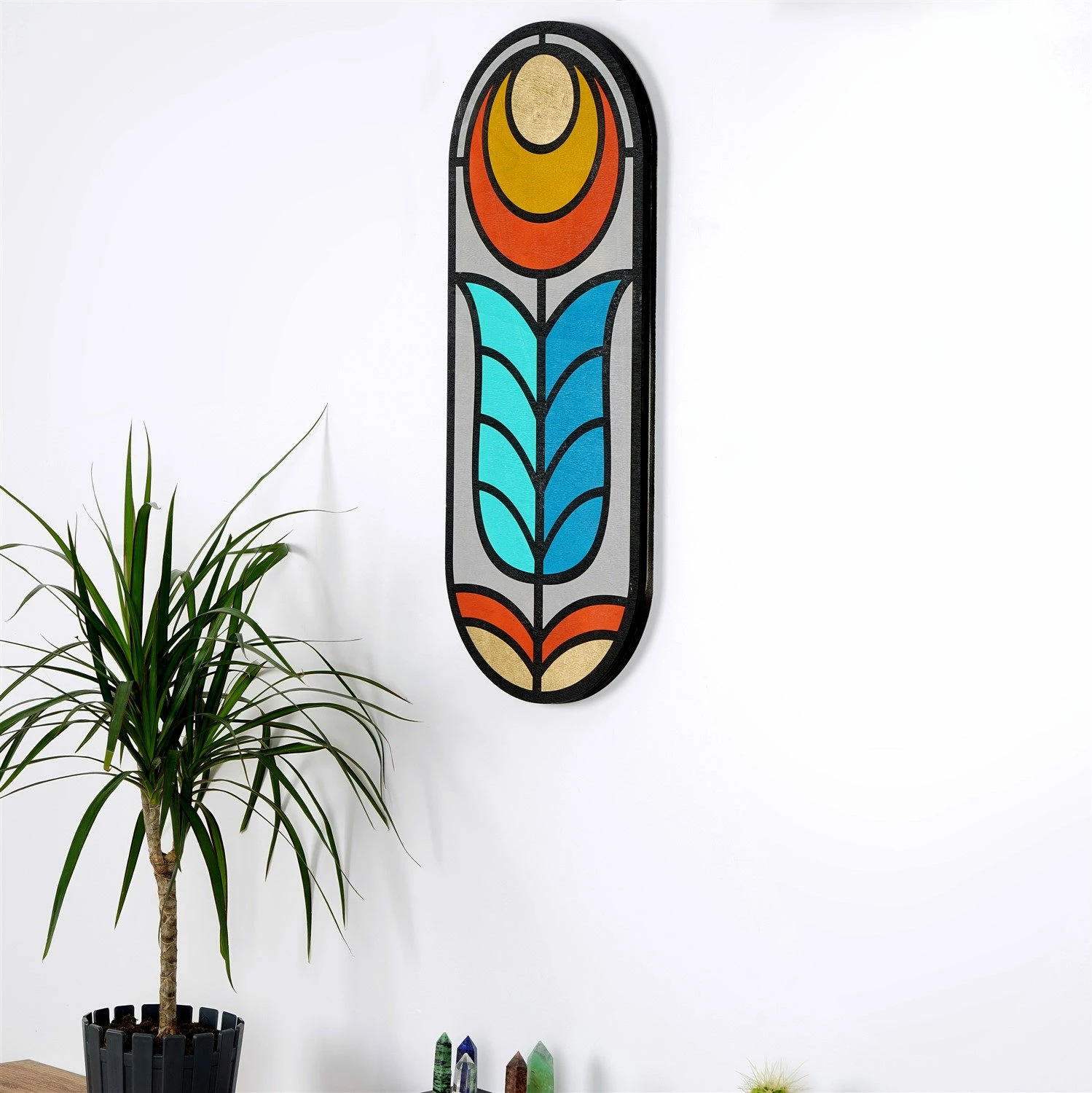 Aksesor dekorativ prej druri për mur, Wallity, ART060
