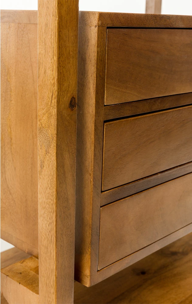 Komodinë ELIS me 3 sirtarë, ngjyrë natyrale, 65x38x65cm