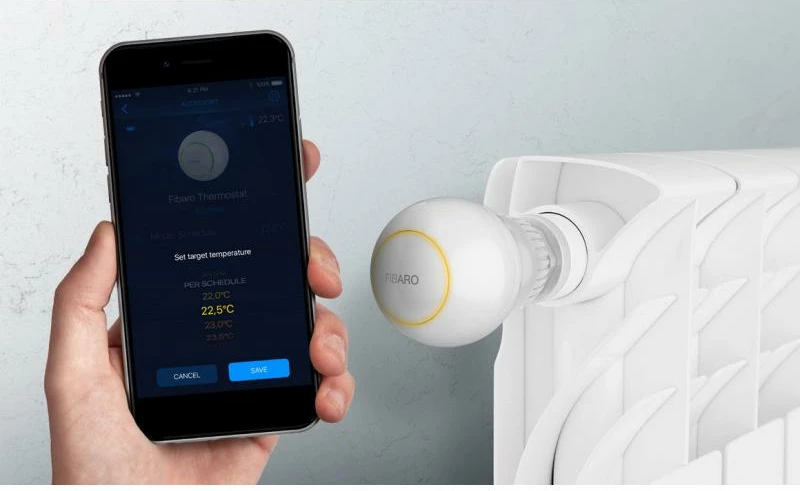 Kontrollor ngrohjeje për radiator, FIBARO Heat Controller FGT-001 (FGT001), smart termostatik, i bardhë