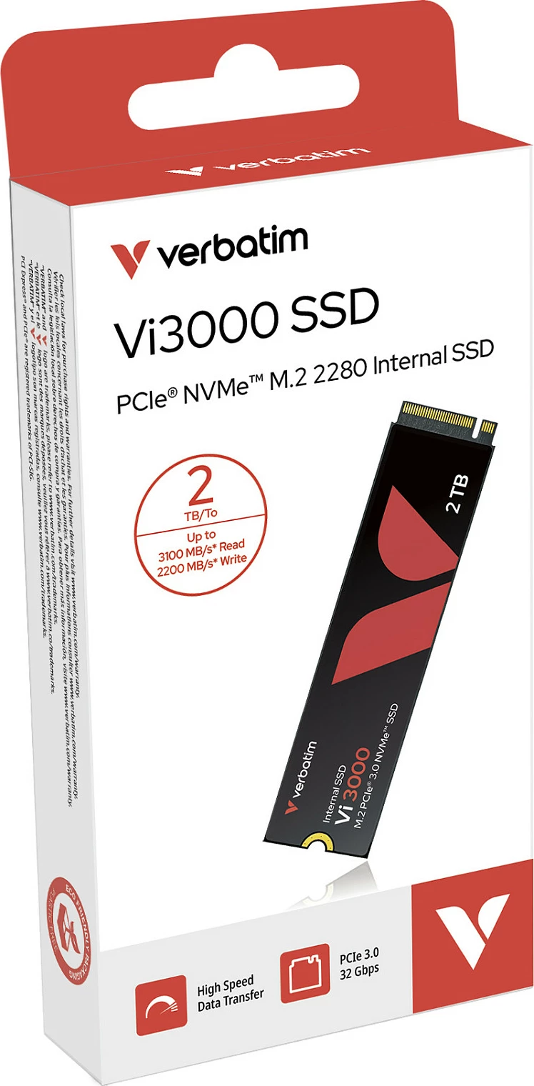 SSD interne Verbatim Vi3000 PCIe NVMe M.2 2280, 2TB