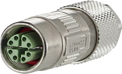 Konektor rrjeti METZ CONNECT MMF881A315, M12, Cat6a, IP67, argjendtë