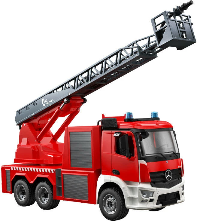 Kamion zjarri me telekomandë Double Eagle Mercedes-Benz Arocs E667-003, 1:20, i kuq