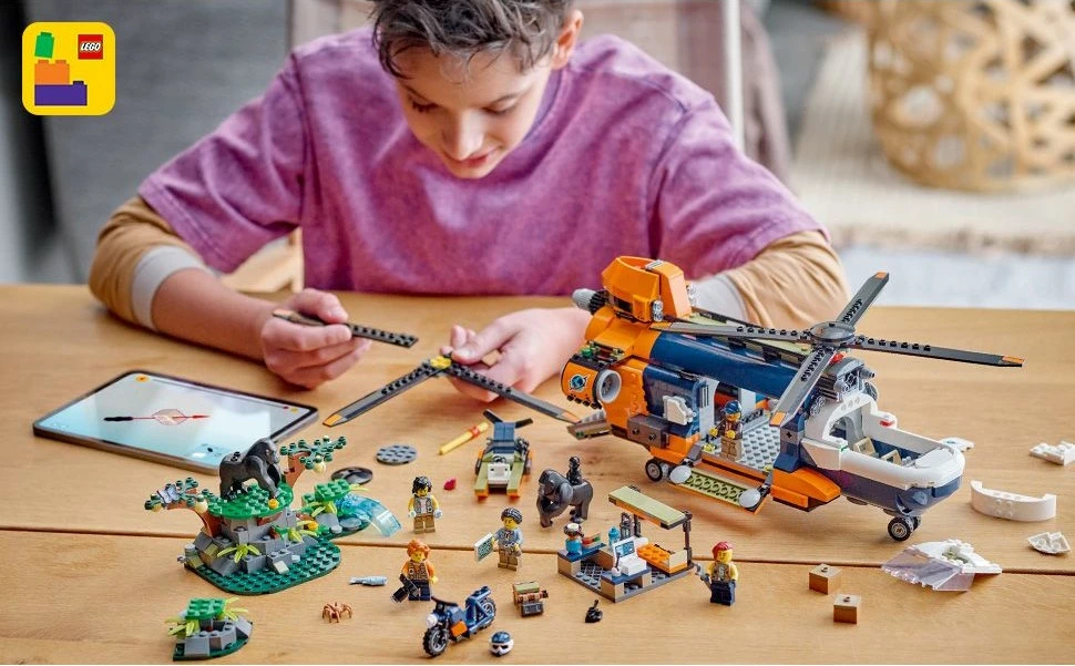 Set ndërtimi LEGO City 60437 Jungle Explorer Helicopter, shumëngjyrësh
