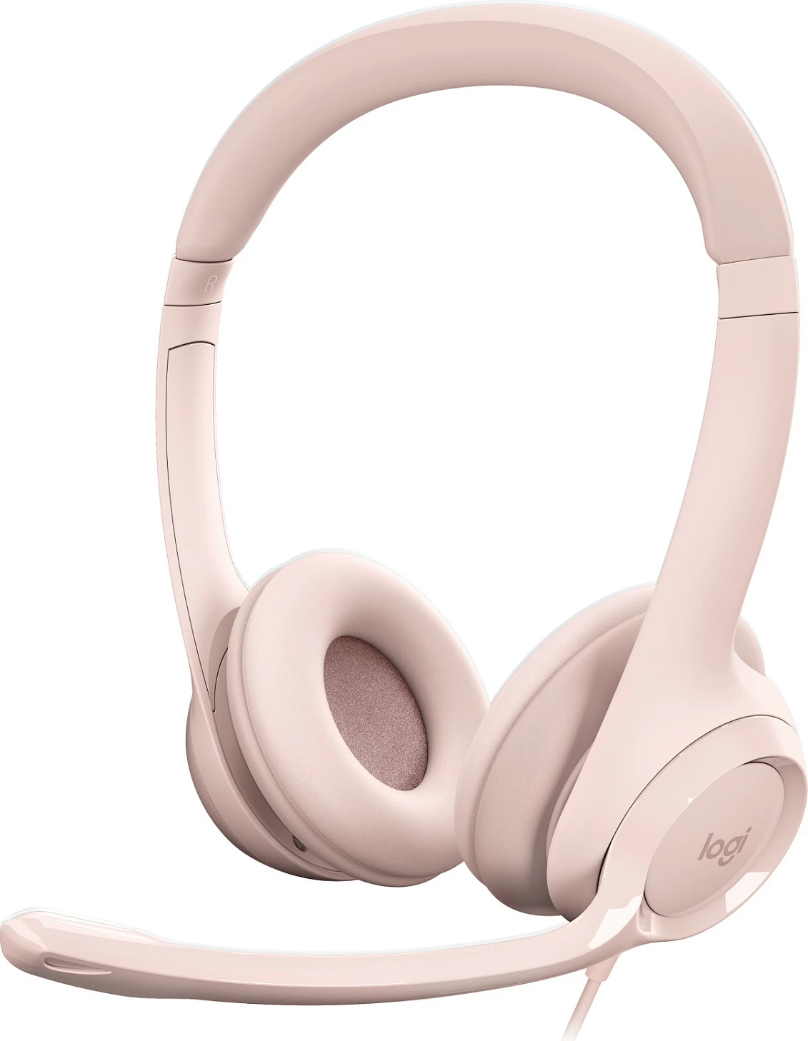 Kufje Logitech H390, USB-A, rozë
