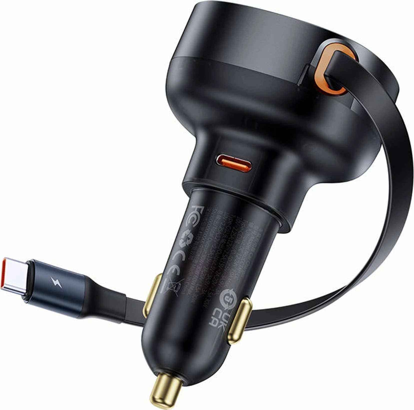 Karikues veture Baseus Enjoyment Pro C00057802111-01, USB-C 60W, kabllë e tërheqshme 0.7 m, i zi