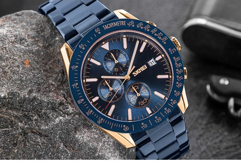 Orë dore për meshkuj Skmei, bakri/navy blue