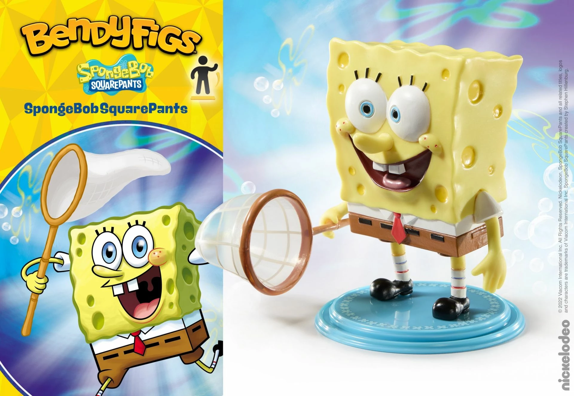 Figurinë e përkulshme NOBLE COLLECTION Bendyfigs Nickelodeon SpongeBob SquarePants 13 cm, me rrjetë