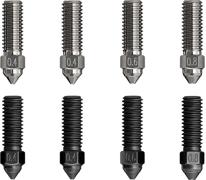 Set majash për printer 3D Creality 4008030052, për K1/K1 Max/CR-M4, çelik, 8 copë, zezë/argjend