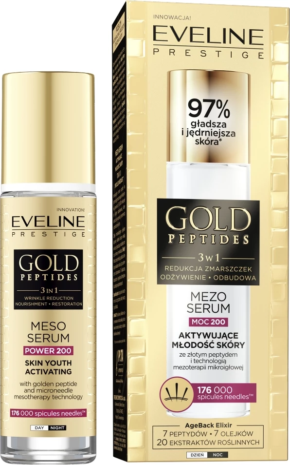 Serum për fytyrë për femra Eveline Cosmetics Gold Peptides Youth-Activating Mezo-Serum 30ml