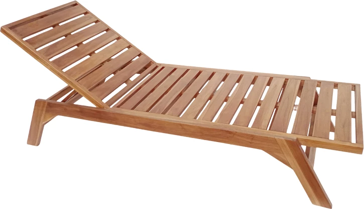 Shezlong Melop, dru tik, ngjyrë natyrale, 200x70x35cm