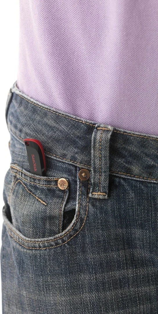 USB Sandisk Cruzer Blade, 128 GB, i zi, i kuq