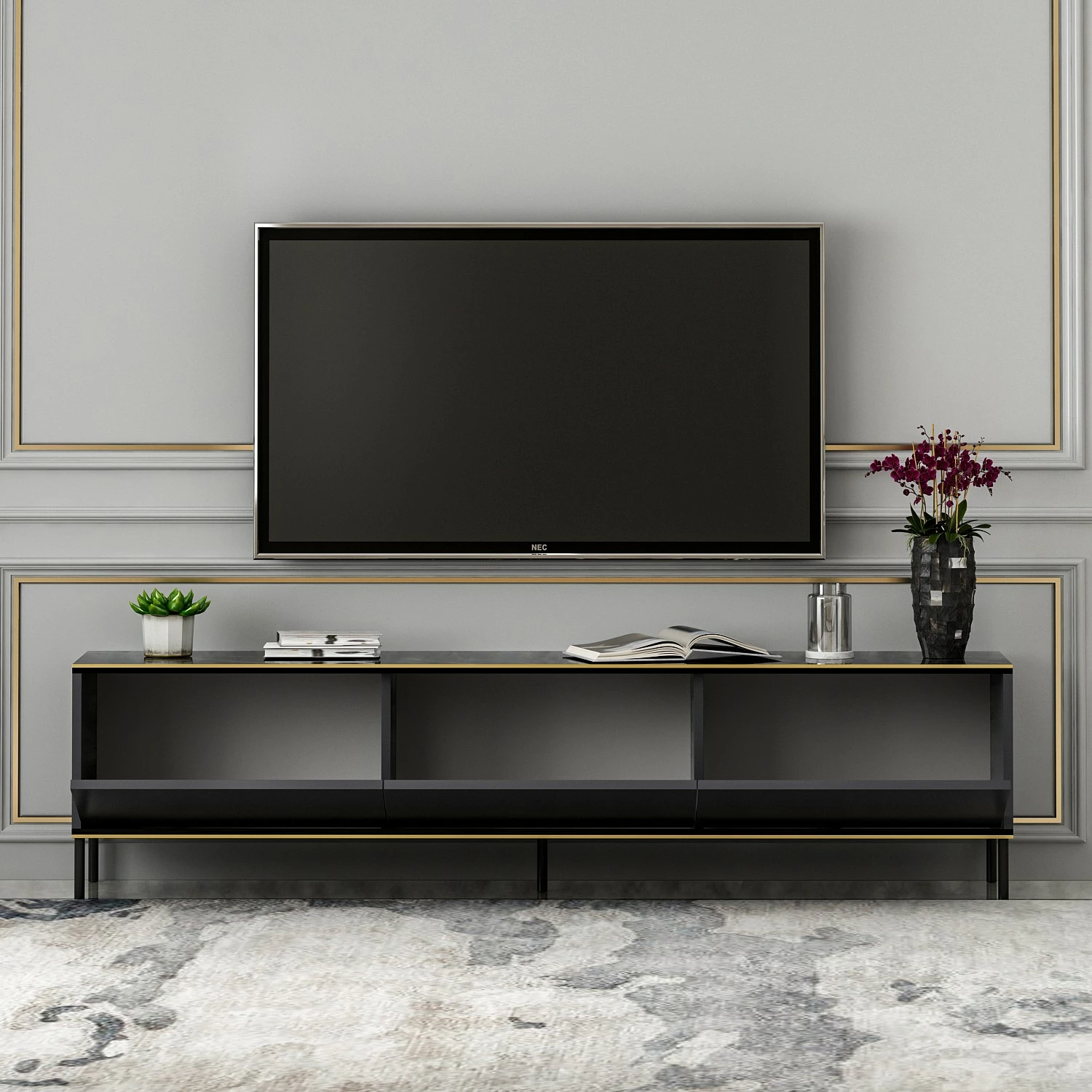 Komodë TV Skye Decor, ngjyrë antracit
