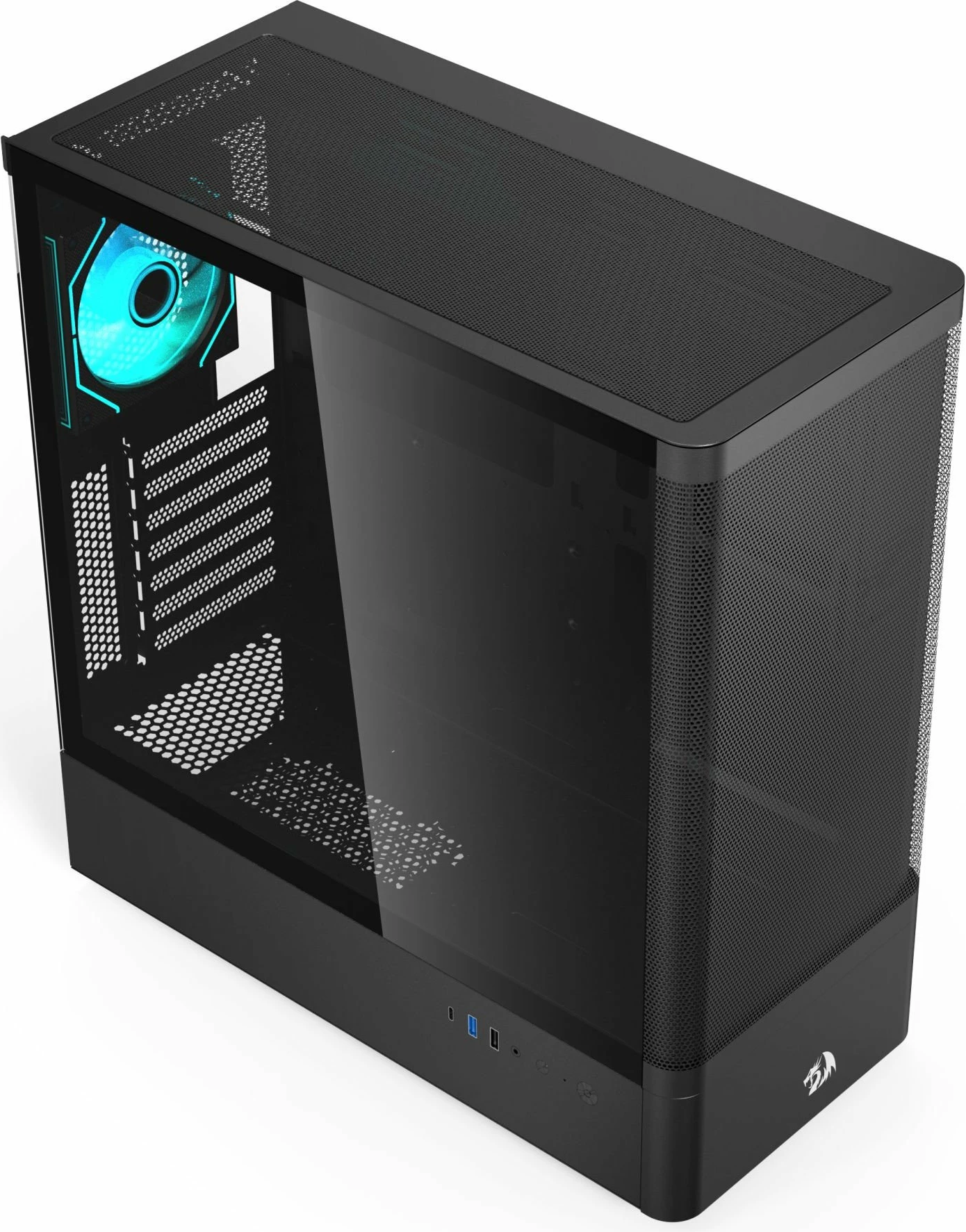 Kasë Redragon Ventra Air GC-627 Midi Tower ATX/µATX/ITX, USB-C, me xham të kalitur, e zezë