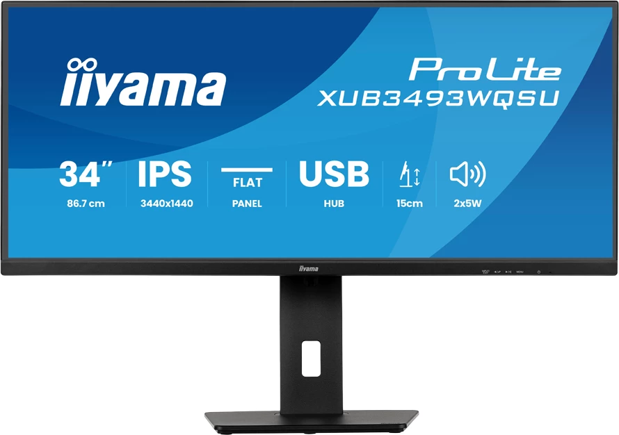 Monitor IIYAMA ProLite XUB3493WQSU-B6 34" IPS UWQHD 3440x1440 120Hz UltraWide me PIP/PBP dhe USB Hub, i zi