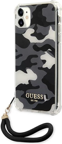 Mbështjellës Guess GUHCN61KSARBK për iPhone 11/XR, Camo Collection, i zi