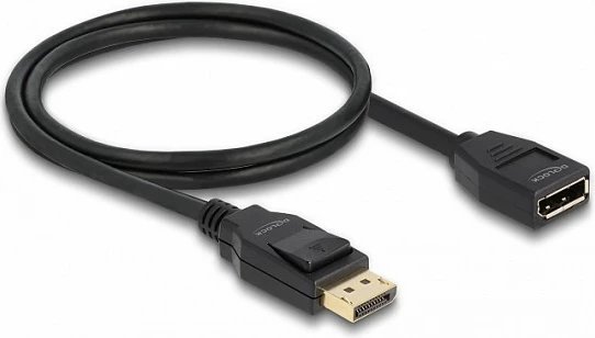 Kabllo zgjatëse DisplayPort DeLOCK 1.2, 1 m, 4K 60Hz, e zezë